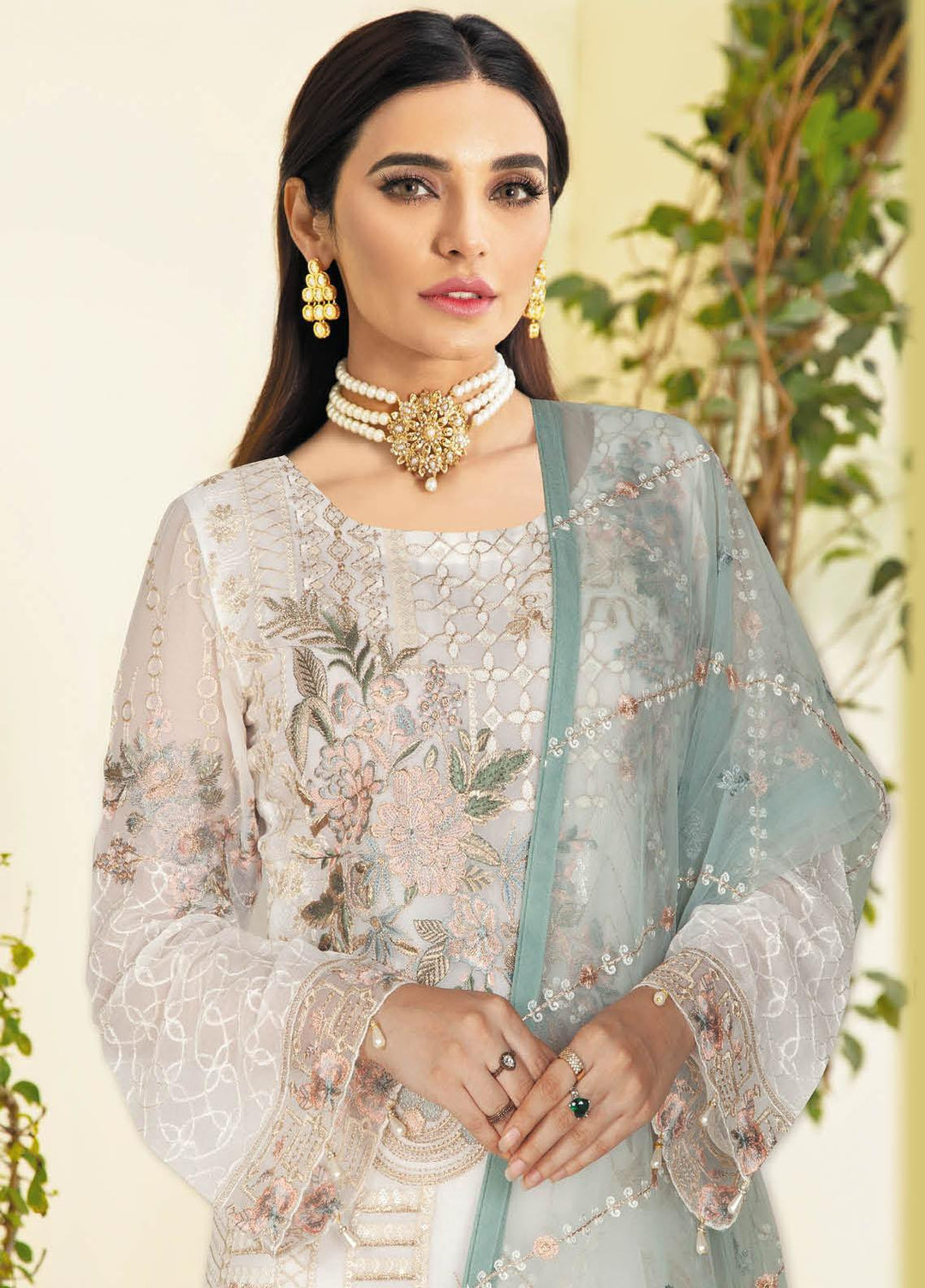 Nayab By Ramsha Embroidered Chiffon Suits Unstitched 3 Piece RSH23-N3 N-306 - Festive Collection