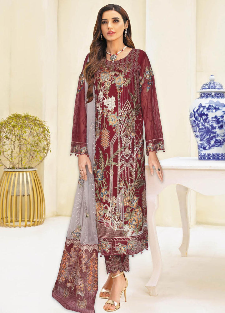 Nayab By Ramsha Embroidered Chiffon Suits Unstitched 3 Piece RSH23-N3 N-307 - Festive Collection