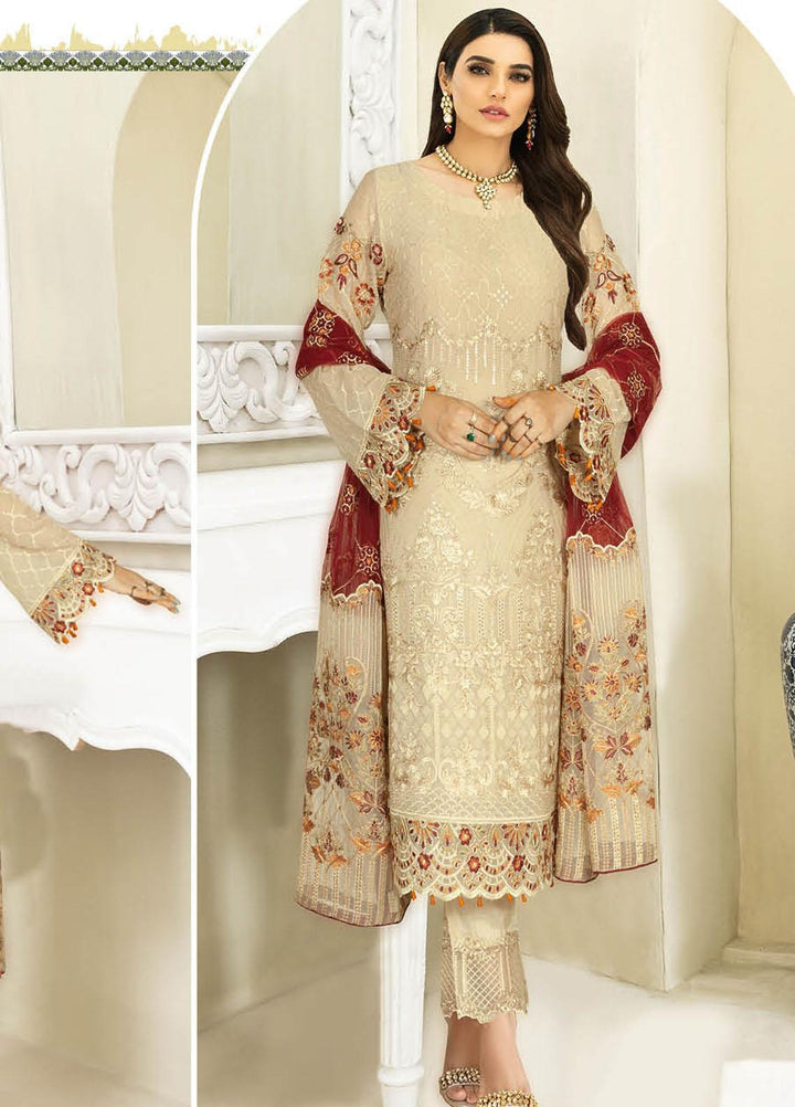 Nayab By Ramsha Embroidered Chiffon Suits Unstitched 3 Piece RSH23-N3 N-308 - Festive Collection