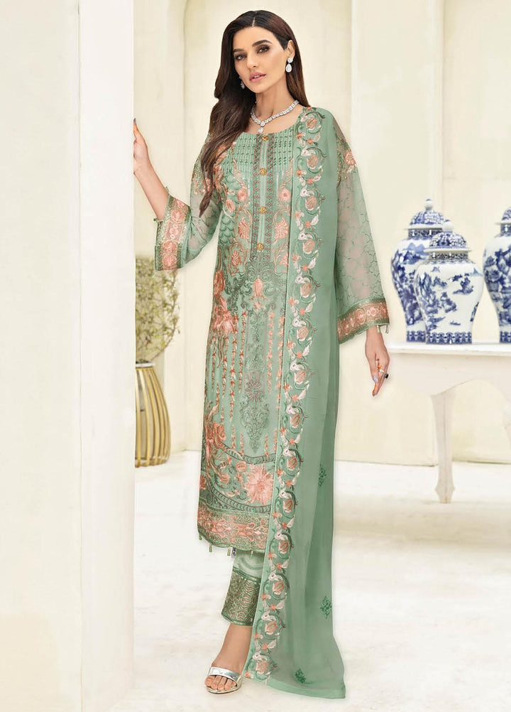 Nayab By Ramsha Embroidered Chiffon Suits Unstitched 3 Piece RSH23-N3 N-310 - Festive Collection