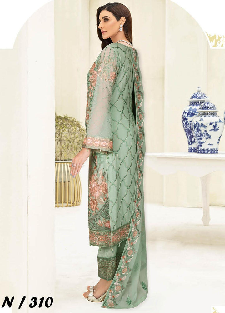 Nayab By Ramsha Embroidered Chiffon Suits Unstitched 3 Piece RSH23-N3 N-310 - Festive Collection
