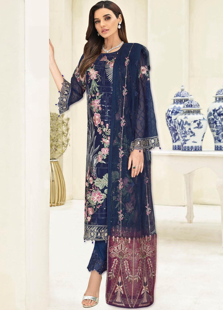 Nayab By Ramsha Embroidered Chiffon Suits Unstitched 3 Piece RSH23-N3 N-312 - Festive Collection