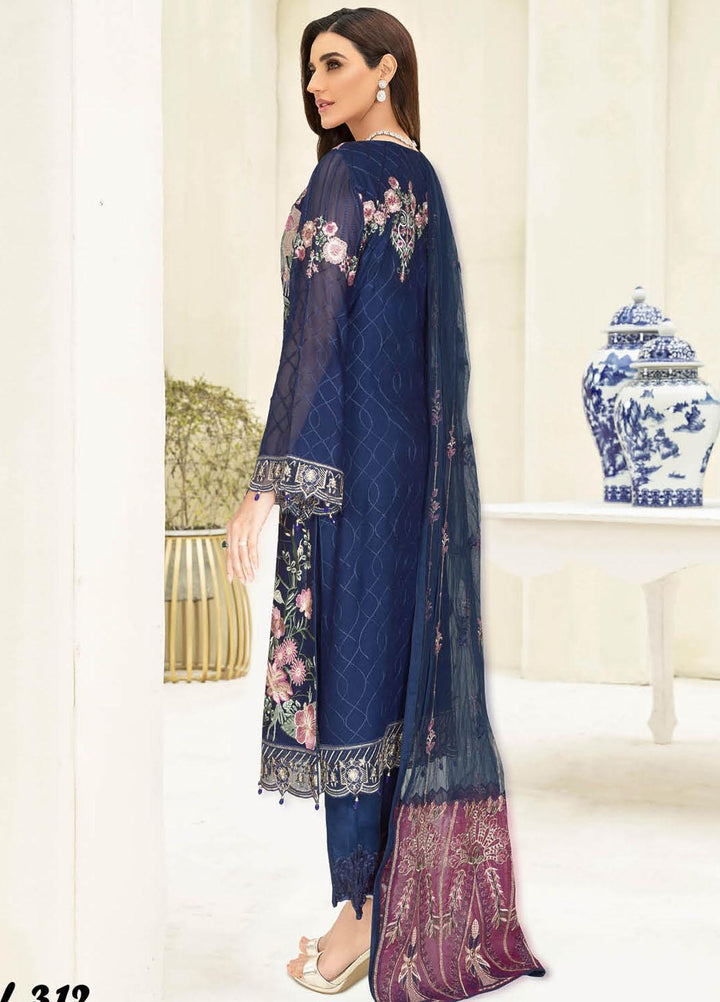 Nayab By Ramsha Embroidered Chiffon Suits Unstitched 3 Piece RSH23-N3 N-312 - Festive Collection