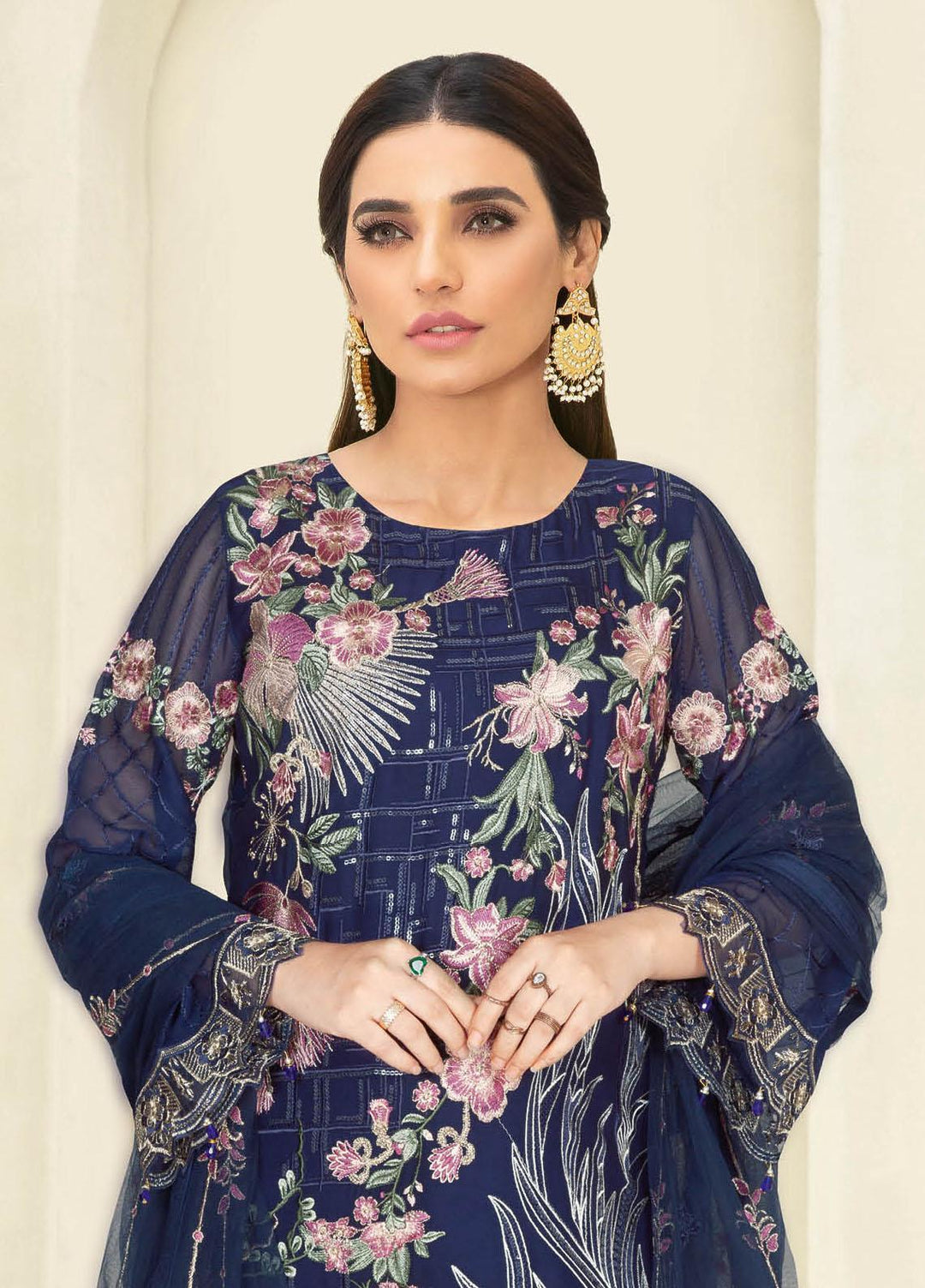 Nayab By Ramsha Embroidered Chiffon Suits Unstitched 3 Piece RSH23-N3 N-312 - Festive Collection