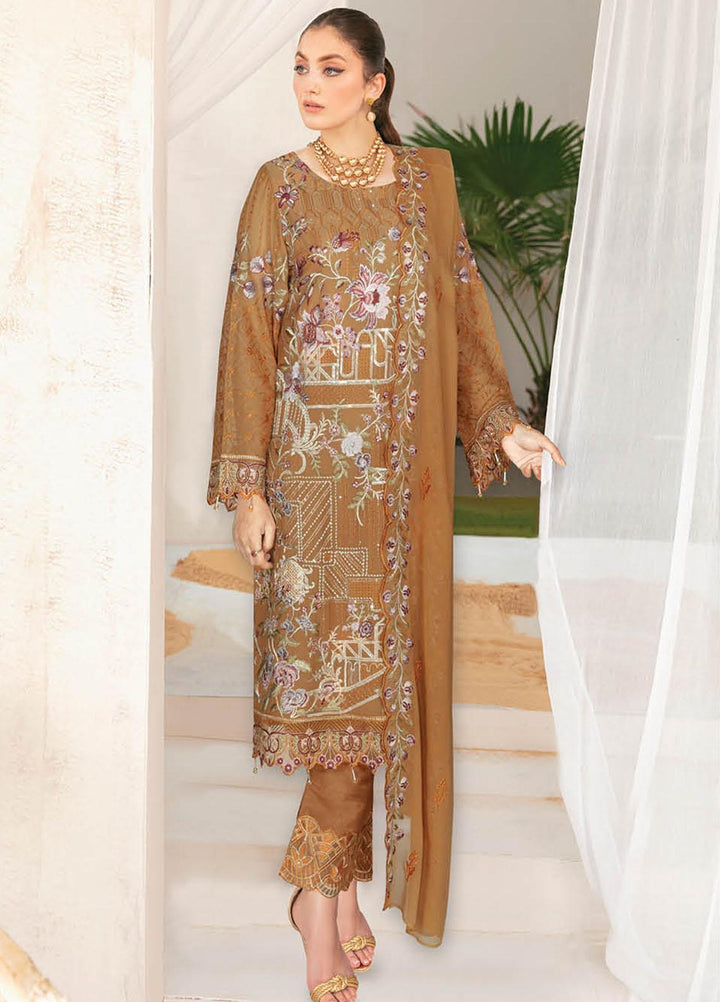 Nayab By Ramsha Embroidered Chiffon Suits Unstitched 3 Piece RSH23N N-105 - Festive Collection