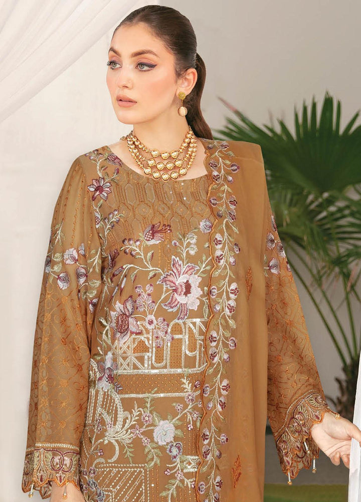 Nayab By Ramsha Embroidered Chiffon Suits Unstitched 3 Piece RSH23N N-105 - Festive Collection