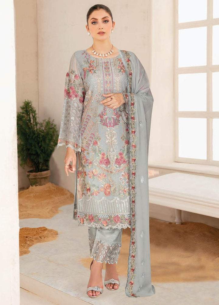 Nayab By Ramsha Embroidered Chiffon Suits Unstitched 3 Piece RSH23N N-106 - Festive Collection