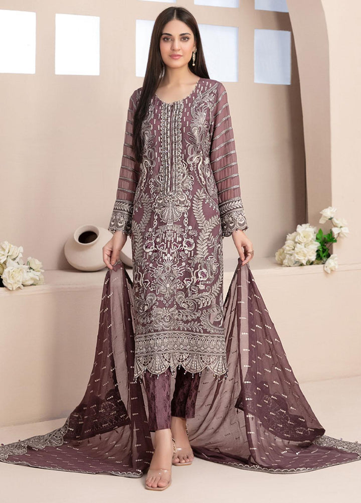 Nayara By Tawakkal Fabrics Embroidered Chiffon Suits Unstitched 3 Piece TWF23N D-8679 - Formal Collection