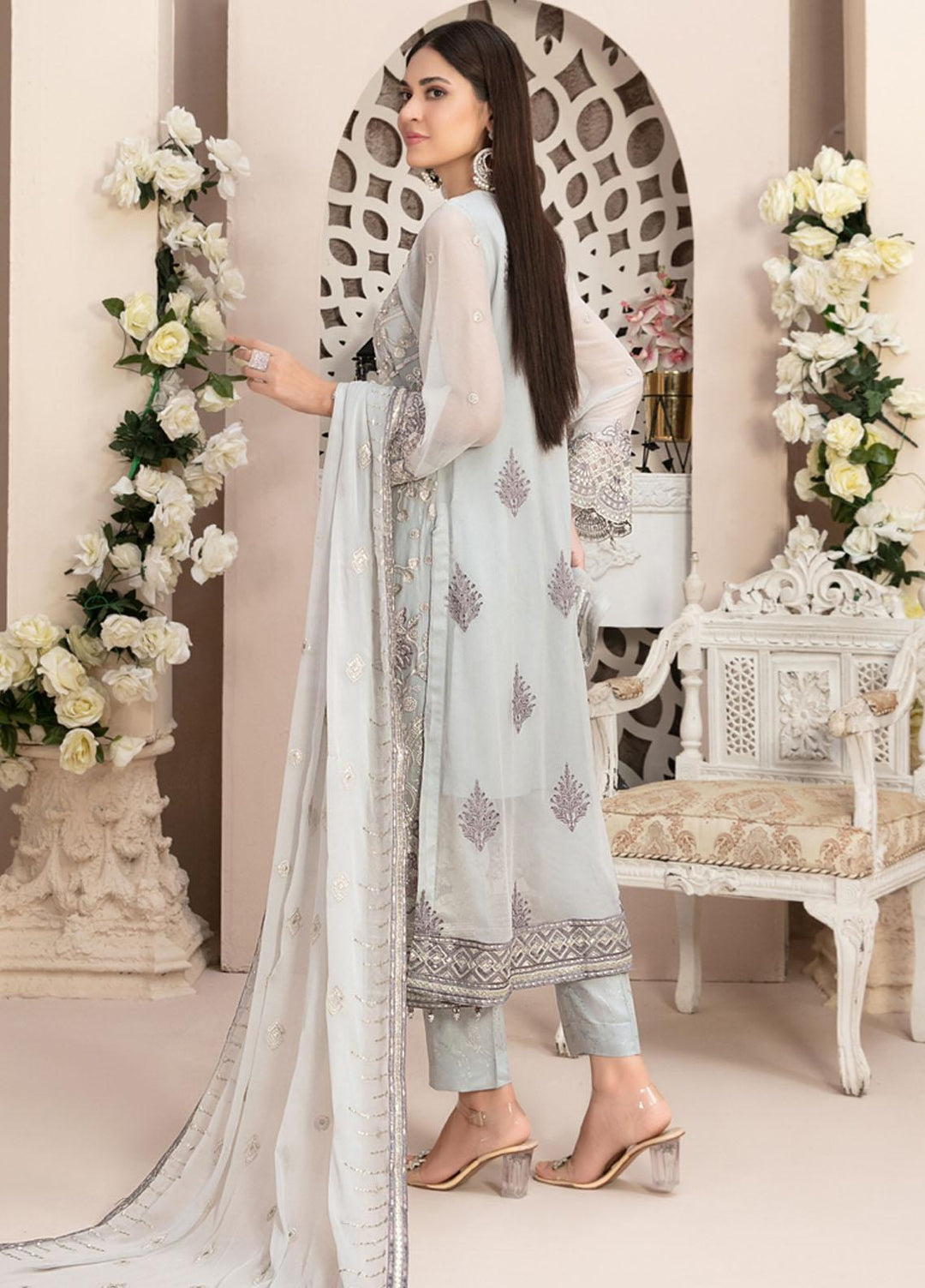 Nayara By Tawakkal Fabrics Embroidered Chiffon Suits Unstitched 3 Piece TWF23N D-8680 - Formal Collection