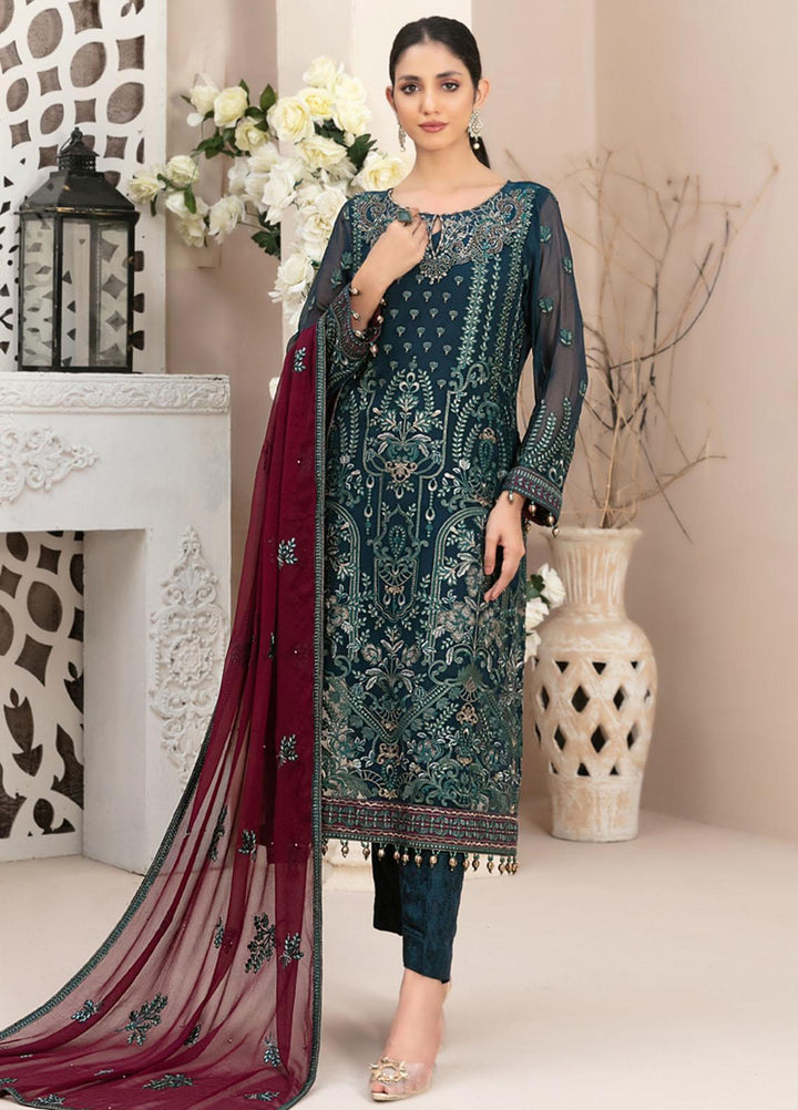 Nayara By Tawakkal Fabrics Embroidered Chiffon Suits Unstitched 3 Piece TWF23N D-8681 - Formal Collection