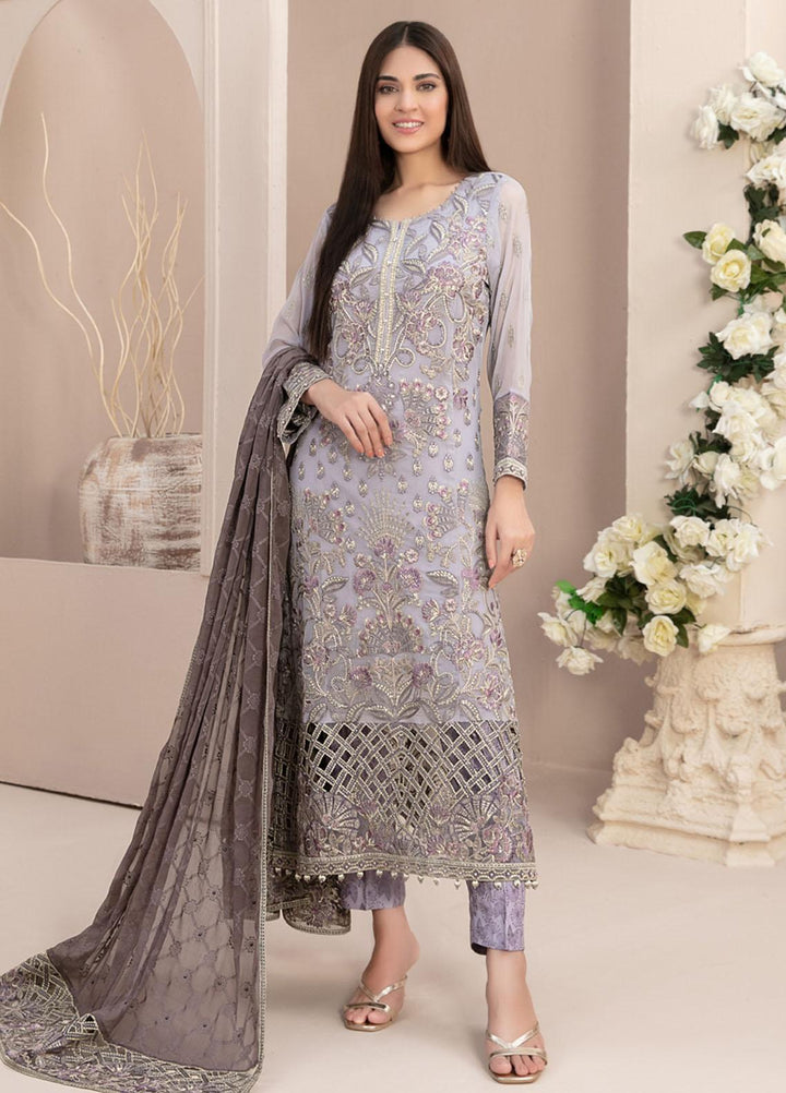 Nayara By Tawakkal Fabrics Embroidered Chiffon Suits Unstitched 3 Piece TWF23N D-8685 - Formal Collection