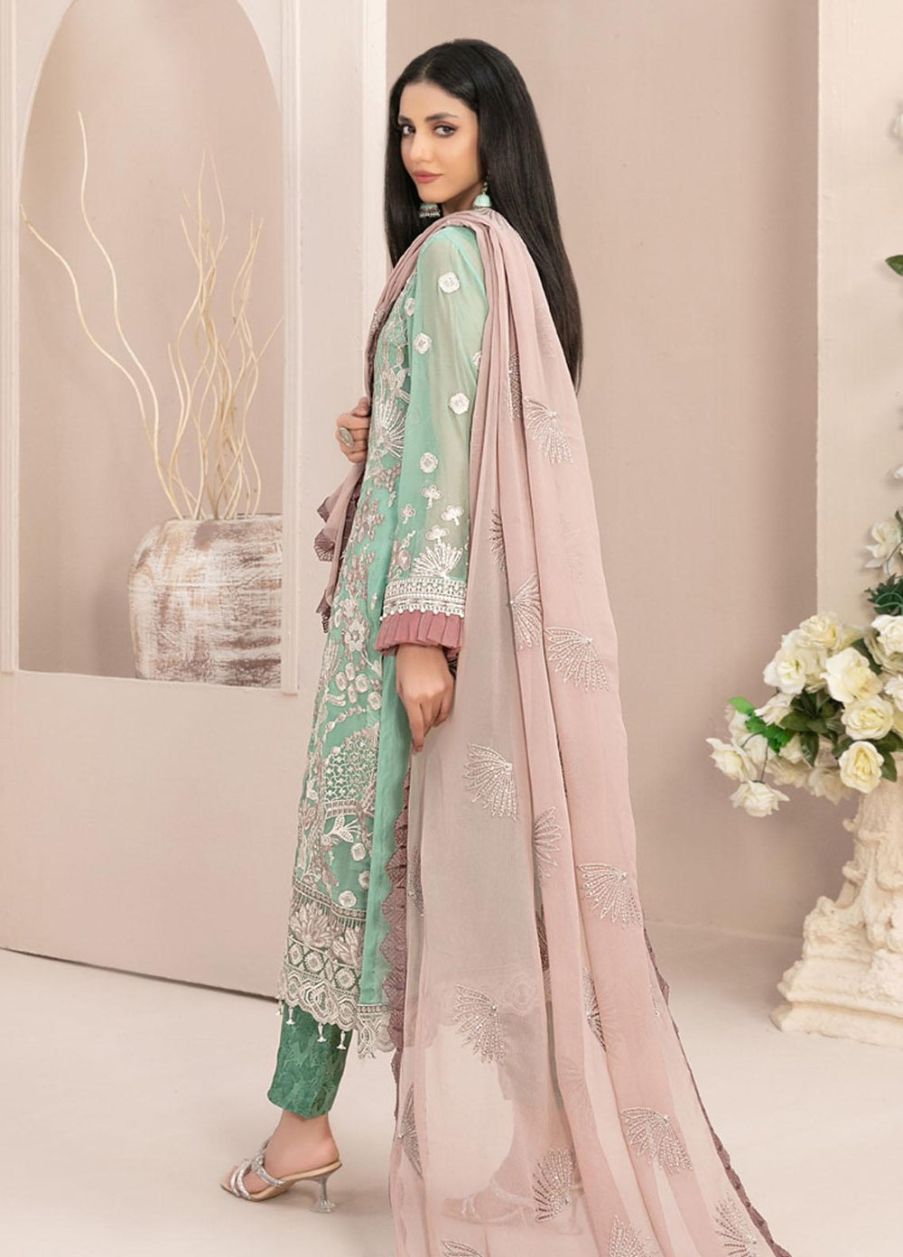 Nayara By Tawakkal Fabrics Embroidered Chiffon Suits Unstitched 3 Piece TWF23N D-8688 - Formal Collection