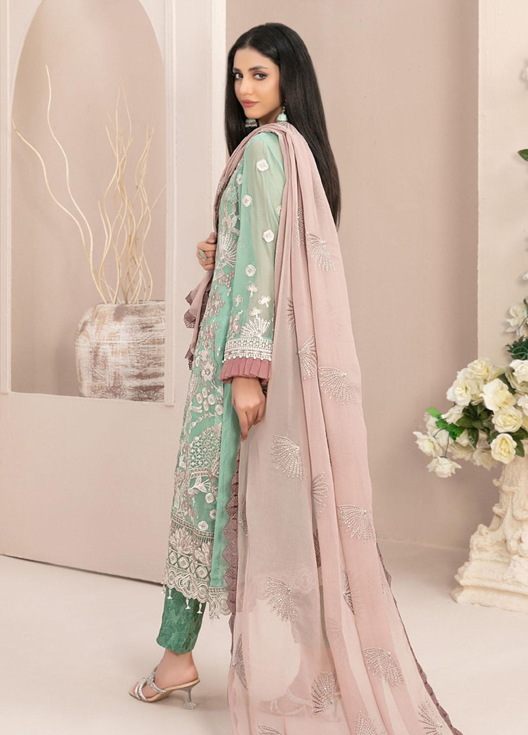 Nayara By Tawakkal Fabrics Embroidered Chiffon Suits Unstitched 3 Piece TWF23N D-8688 - Formal Collection