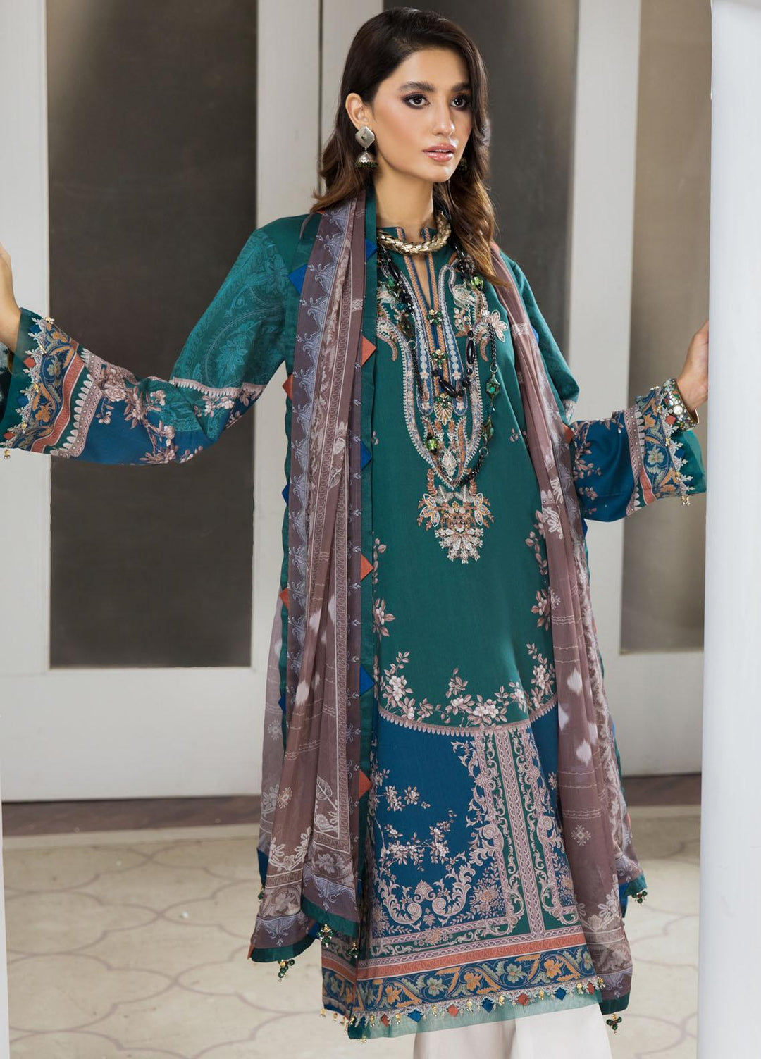 Naz Afreen by Anaya Embroidered Cambric Suits Unstitched 3 Piece AKC22NA AEC22-08 JASMINA - Festive Collection