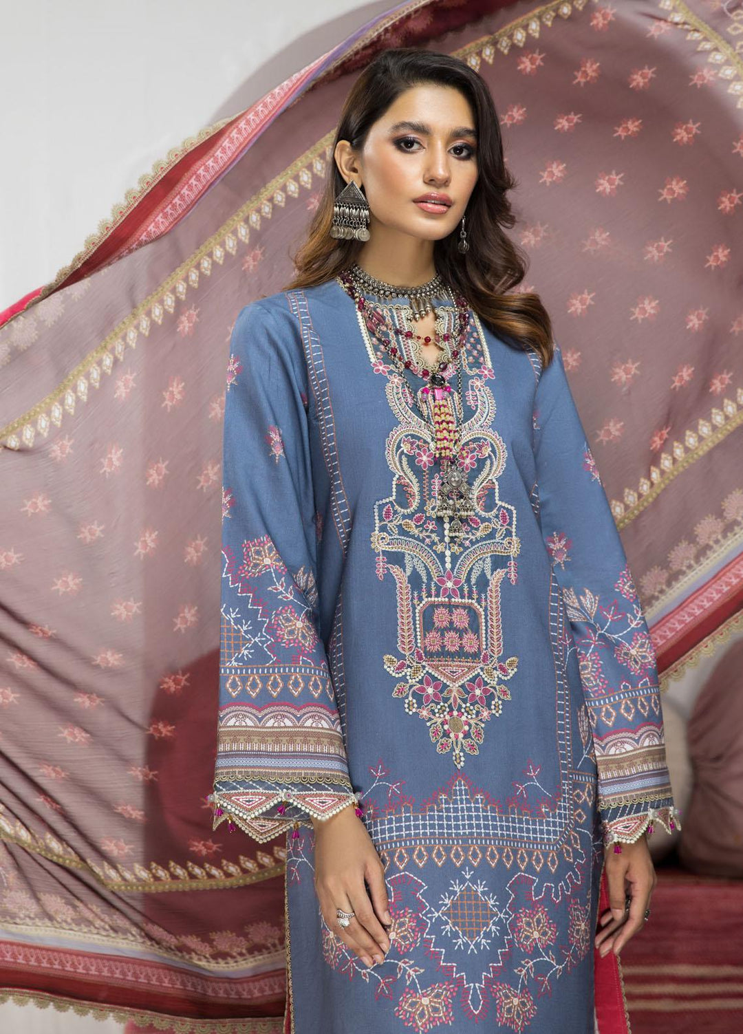 Naz Afreen by Anaya Embroidered Cambric Suits Unstitched 3 Piece AKC22NA AEC22-10 MANIZEH - Festive Collection