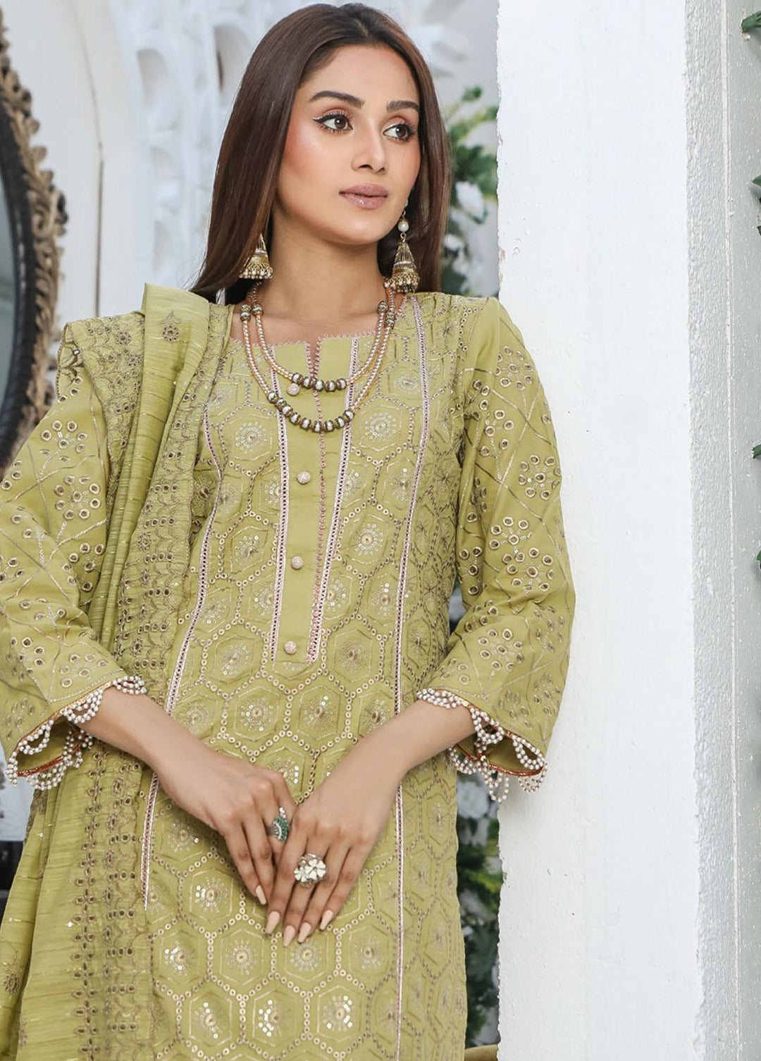 Nazakat By MTF Embroidered Chikankari Suits Unstitched 3 Piece MTF23N 01 - Summer Collection