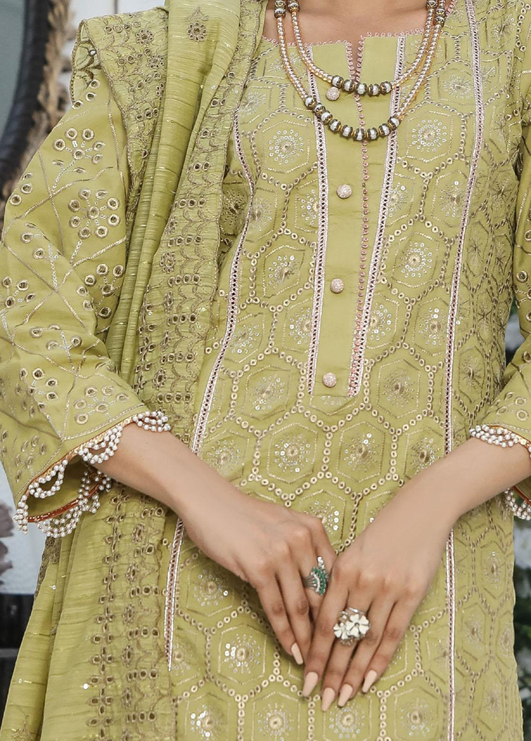 Nazakat By MTF Embroidered Chikankari Suits Unstitched 3 Piece MTF23N 01 - Summer Collection