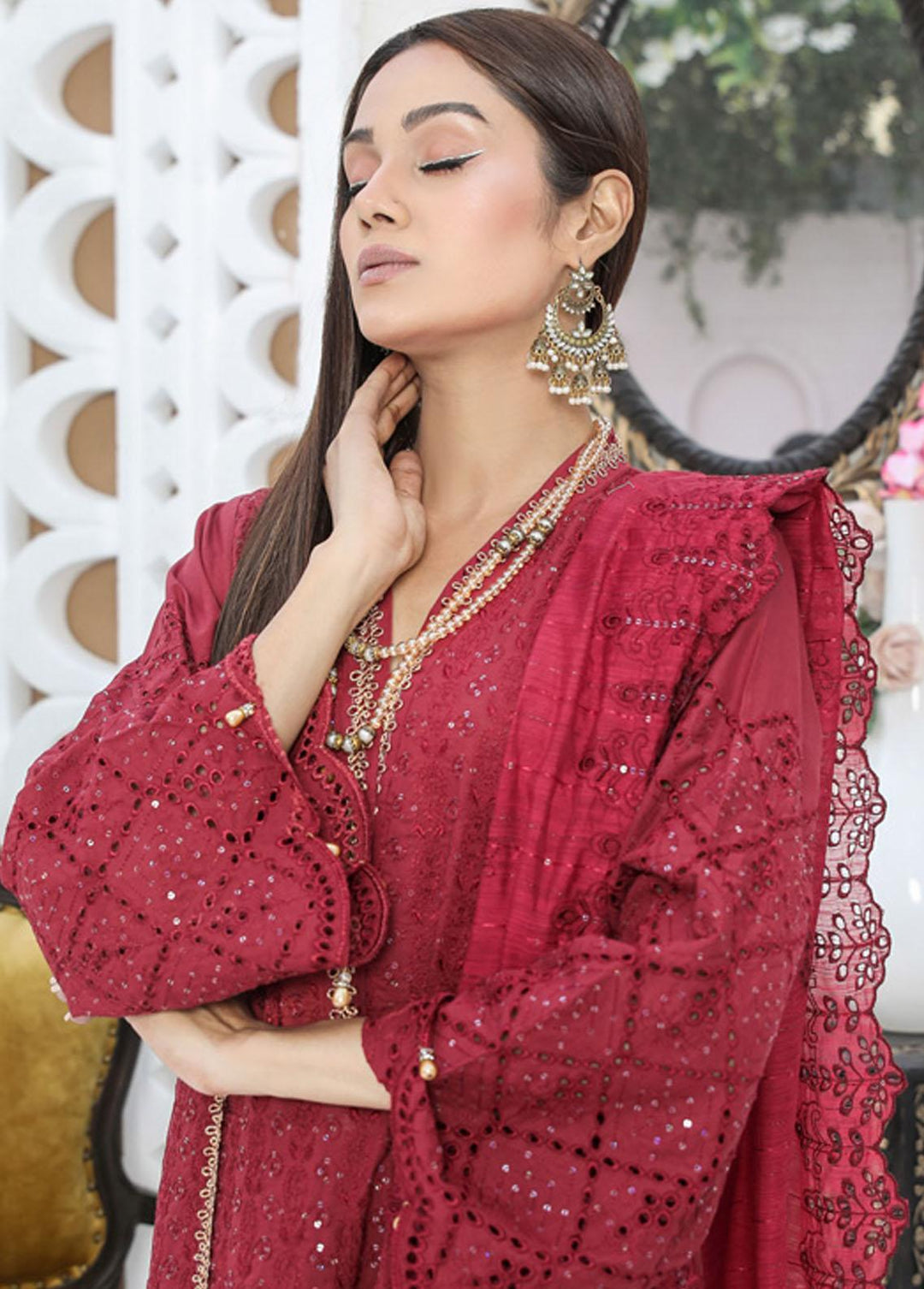 Nazakat By MTF Embroidered Chikankari Suits Unstitched 3 Piece MTF23N 02 - Summer Collection