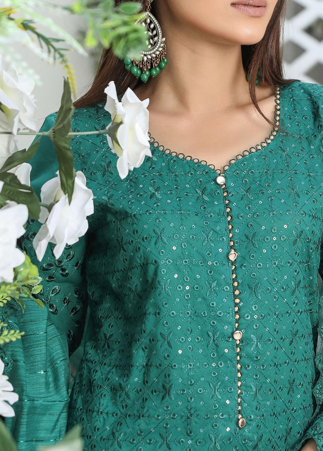 Nazakat By MTF Embroidered Chikankari Suits Unstitched 3 Piece MTF23N 04 - Summer Collection