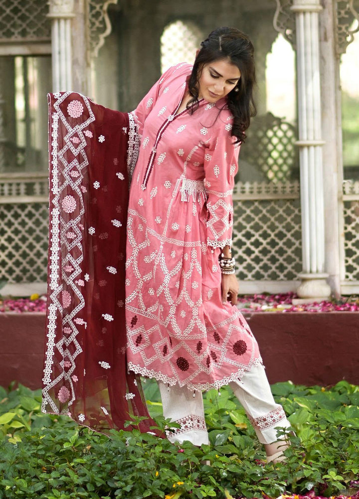 Nazia Malik Chikankari Lawn Suits Unstitched 3 Piece NZM21L 02-Blossom - Luxury Collection