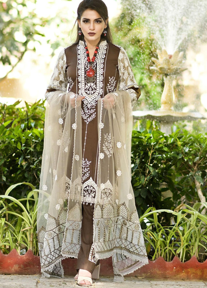 Nazia Malik Chikankari Lawn Suits Unstitched 3 Piece NZM21L 05-Elfin - Luxury Collection