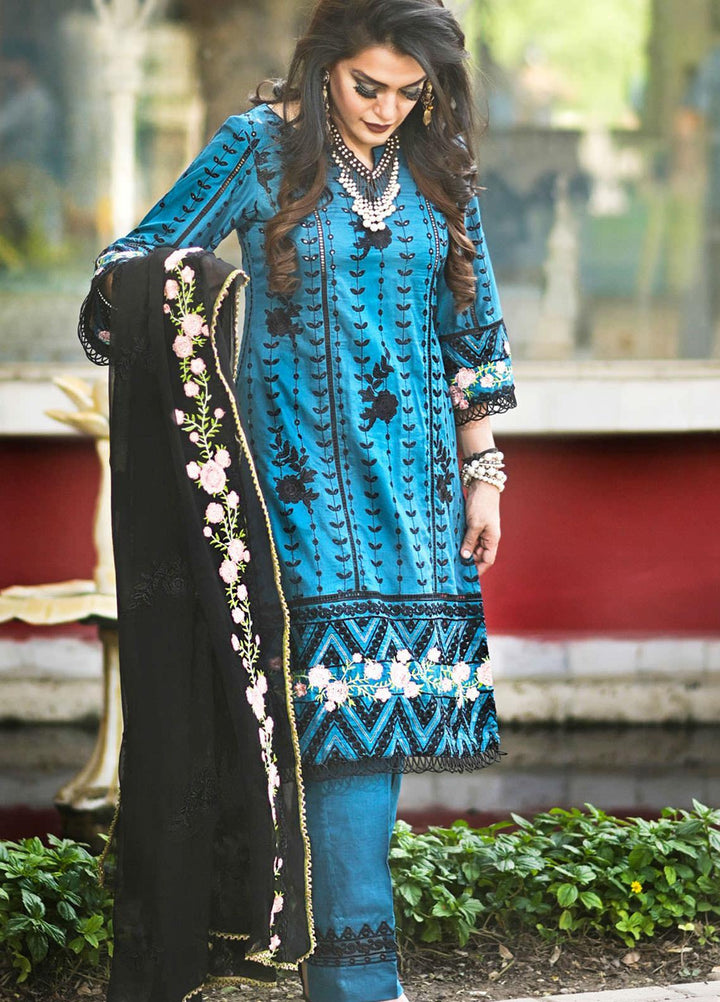 Nazia Malik Chikankari Lawn Suits Unstitched 3 Piece NZM21L 07-Jasmine - Luxury Collection