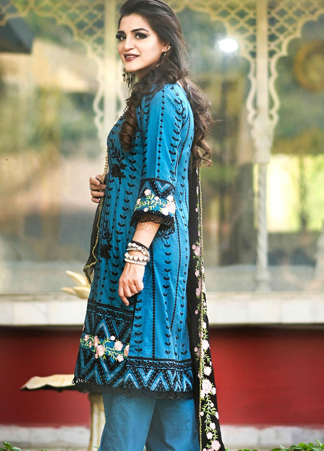 Nazia Malik Chikankari Lawn Suits Unstitched 3 Piece NZM21L 07-Jasmine - Luxury Collection