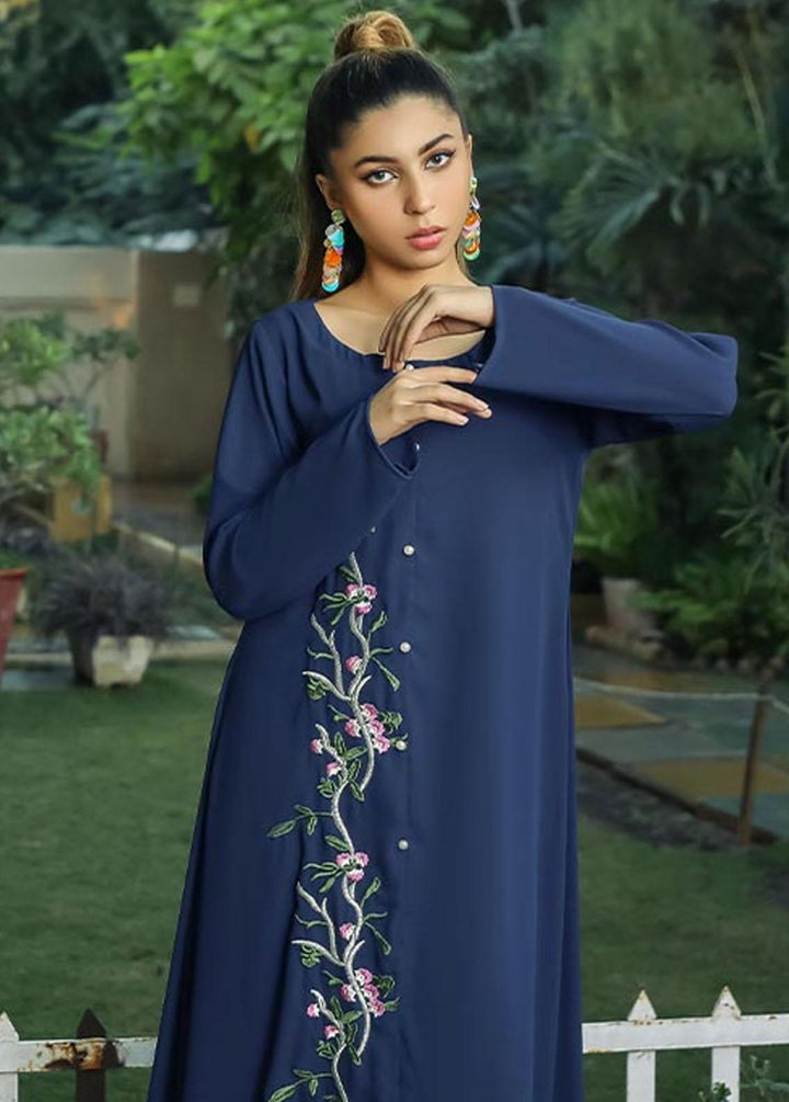 Nazmina Pret Embroidered Crepe Frock NZ23F NE-30 GLOOMING SEA