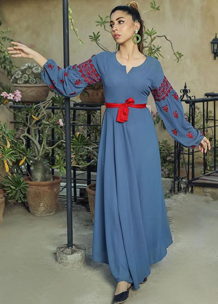 Nazmina Pret Embroidered Crepe Frock NZ23F NE-32 SPRUCE DRESS