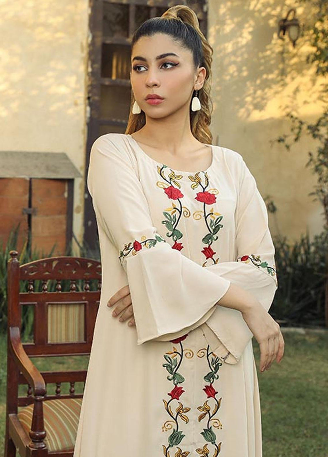 Nazmina Pret Embroidered Crepe Frock NZ23F NE-38 WELSH FLINT