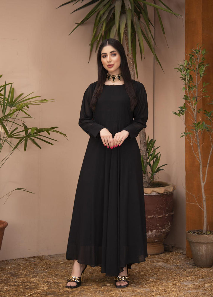 Nazmina Pret  Chiffon Western Dress BLACK ROCK FR-620