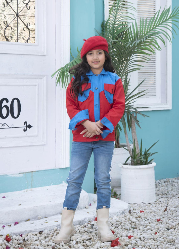 Nazmina Denim Stylish Jackets for Girls -  TDK-08 Twofold Coloured Jacket