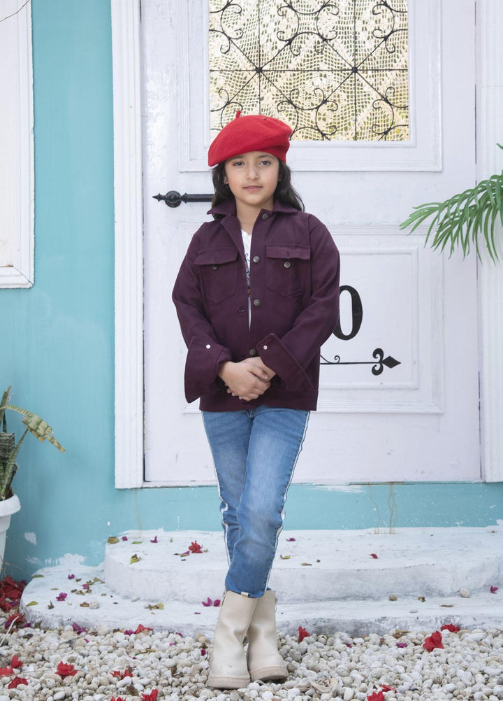 Nazmina Denim Stylish Jackets for Girls -  TDK-12 Wine Dipped Wrap