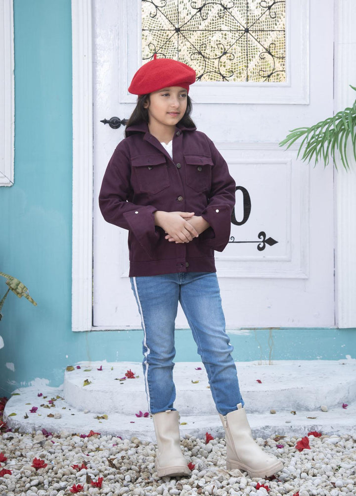 Nazmina Denim Stylish Jackets for Girls -  TDK-12 Wine Dipped Wrap