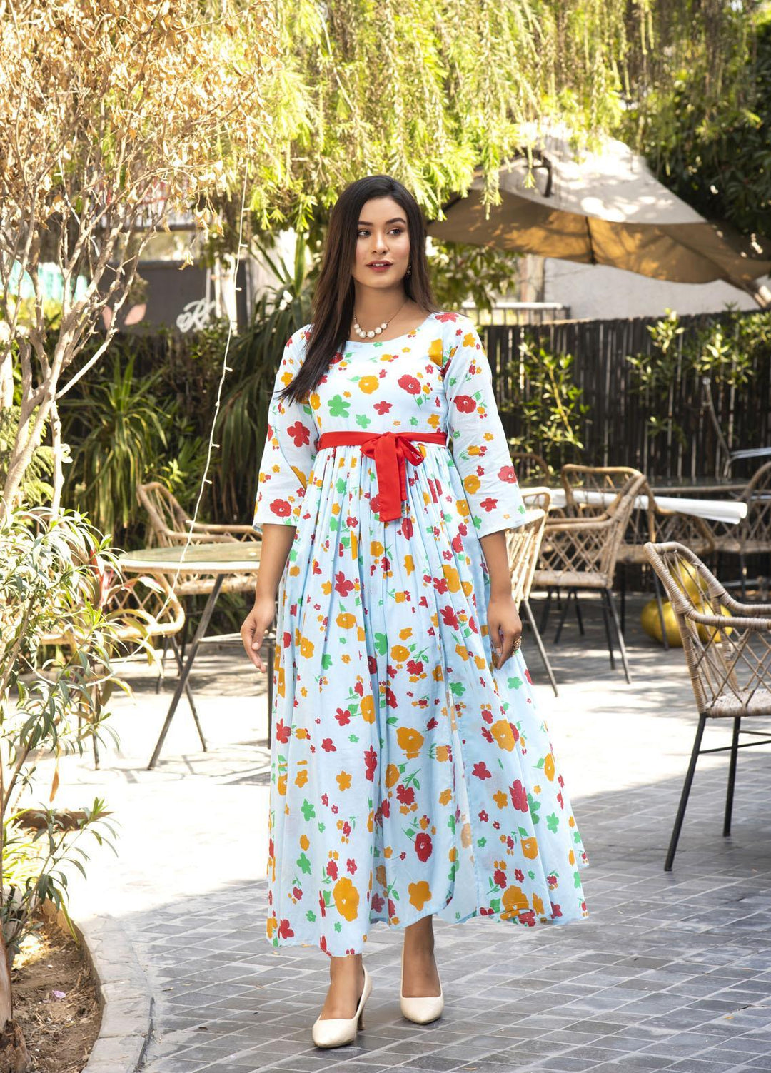Nazmina Pret  Lawn Western Dress Multi vibrant FR-596