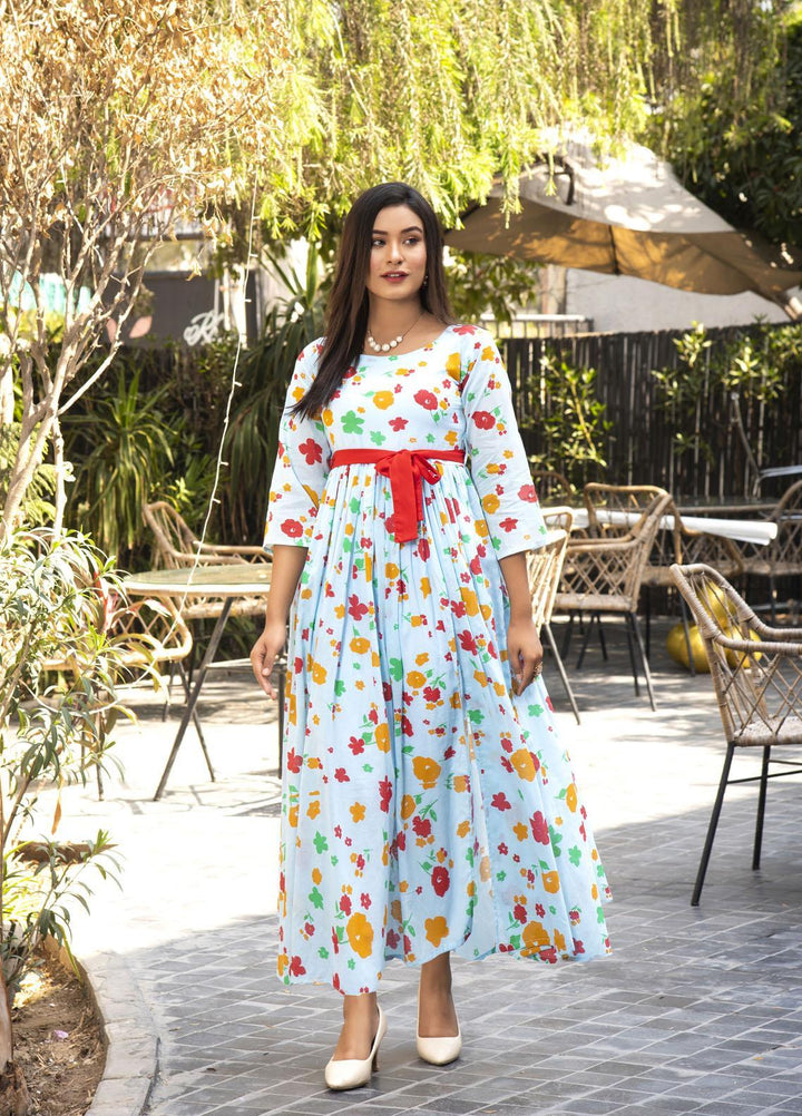 Nazmina Pret  Lawn Western Dress Multi vibrant FR-596