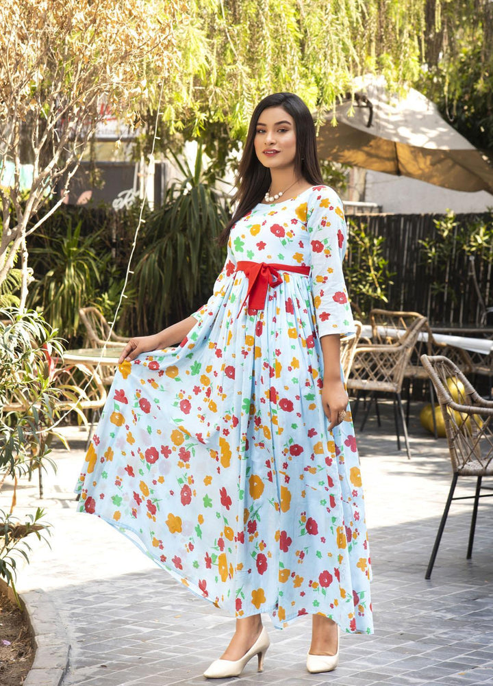 Nazmina Pret  Lawn Western Dress Multi vibrant FR-596