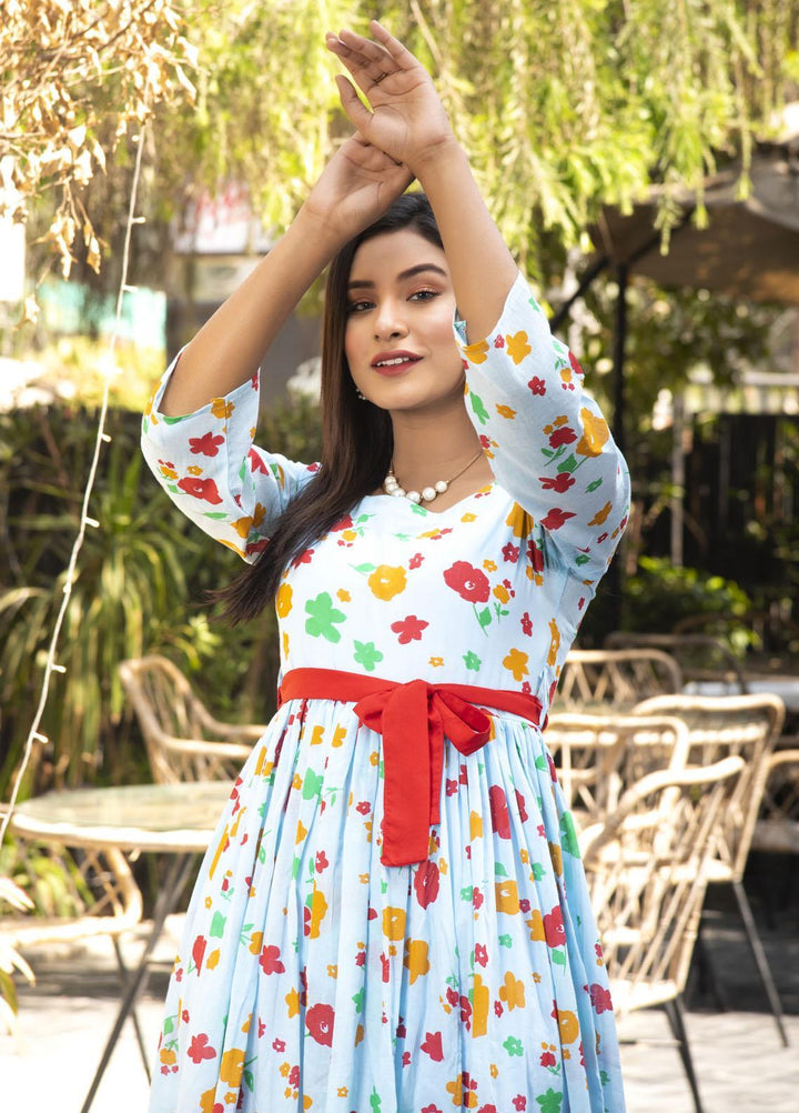 Nazmina Pret  Lawn Western Dress Multi vibrant FR-596