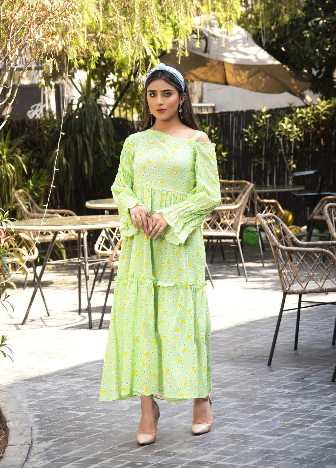 Nazmina Pret  Lawn Western Dress Green popsicle FR-594