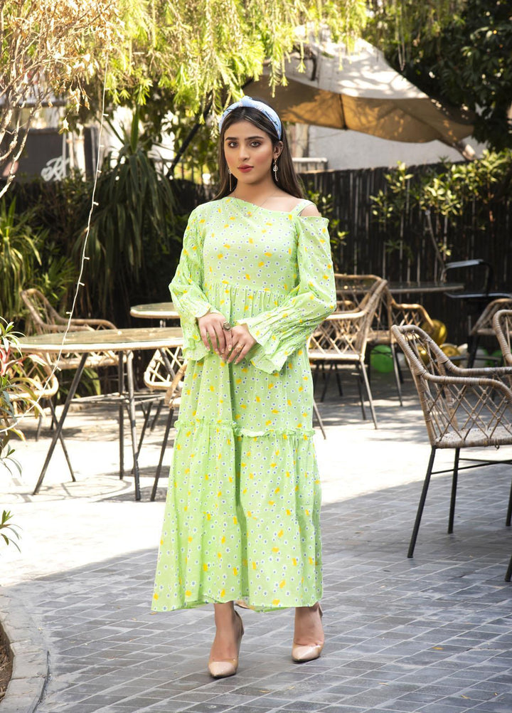 Nazmina Pret  Lawn Western Dress Green popsicle FR-594