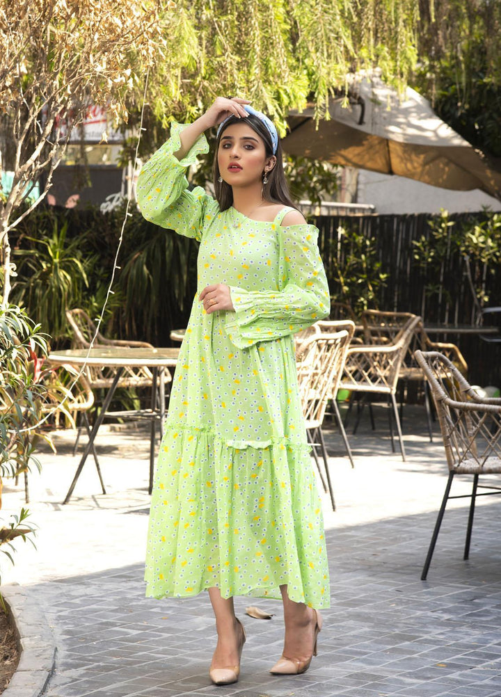 Nazmina Pret  Lawn Western Dress Green popsicle FR-594