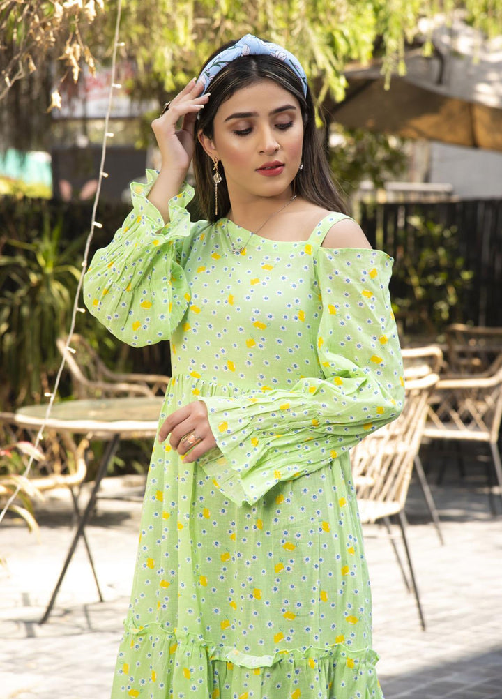 Nazmina Pret  Lawn Western Dress Green popsicle FR-594