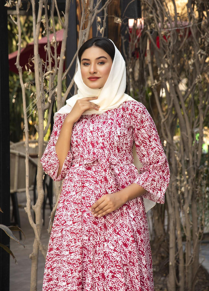 Nazmina Pret  Lawn Western Dress Blood sea beads FR-609