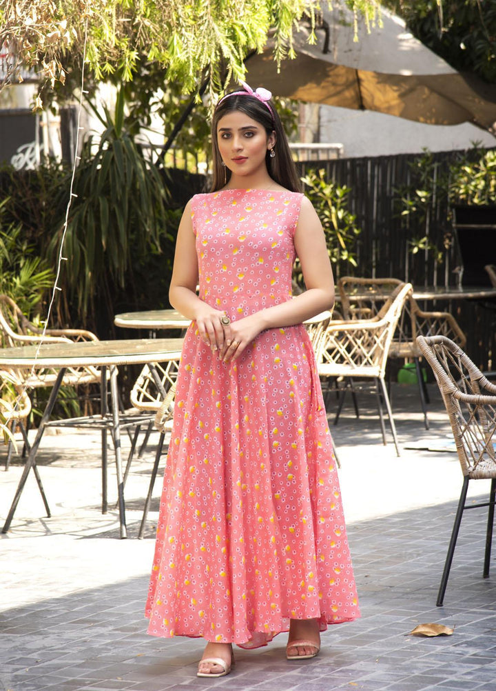 Nazmina Pret  Lawn Western Dress FR-610 PINK SHINE
