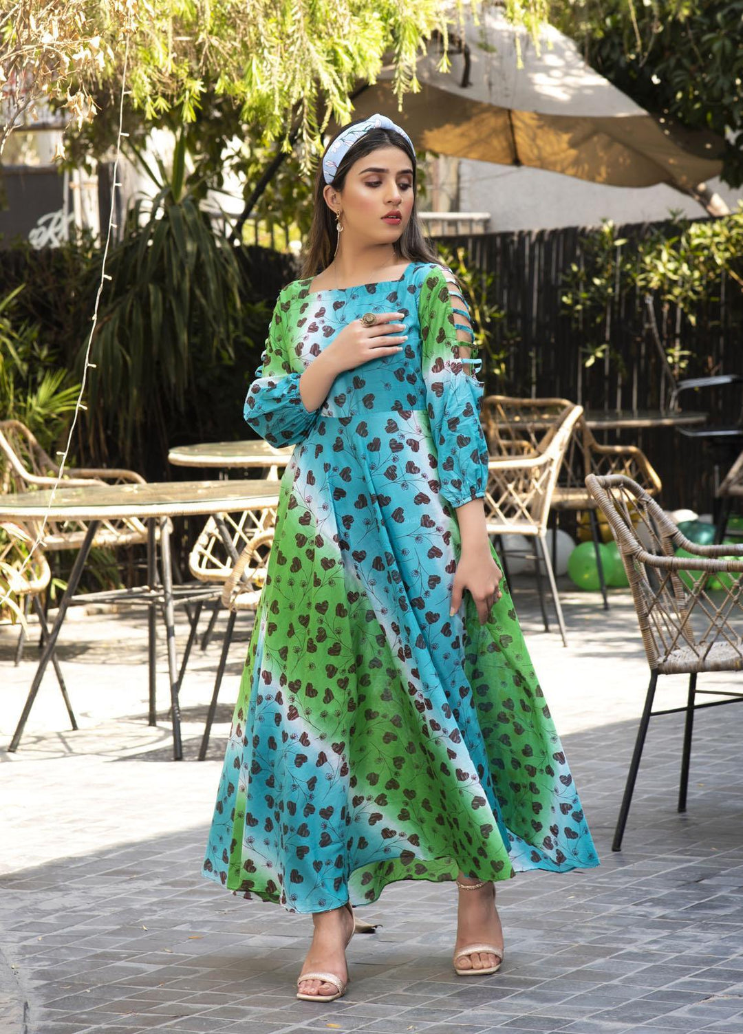 Nazmina Pret  Lawn Western Dress FR-603 COAL HEARTS