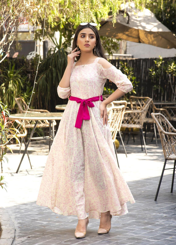 Nazmina Pret  Lawn Western Dress FR-593 PINK ROSES