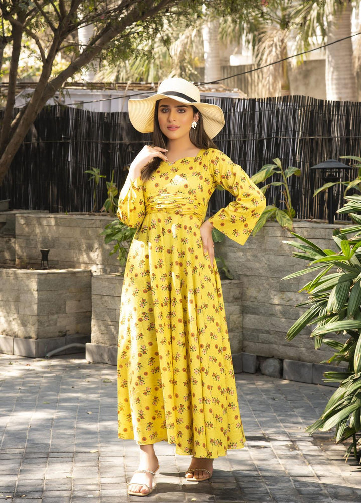 Nazmina Pret  Lawn Western Dress FR-602 YELLOE FELLOW