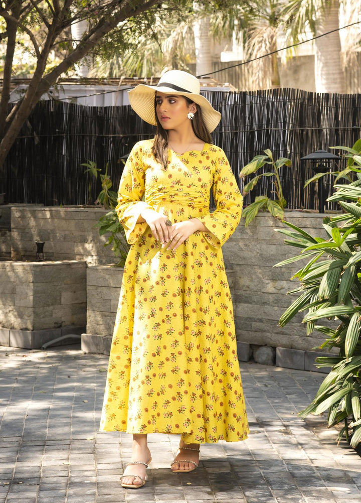 Nazmina Pret  Lawn Western Dress FR-602 YELLOE FELLOW