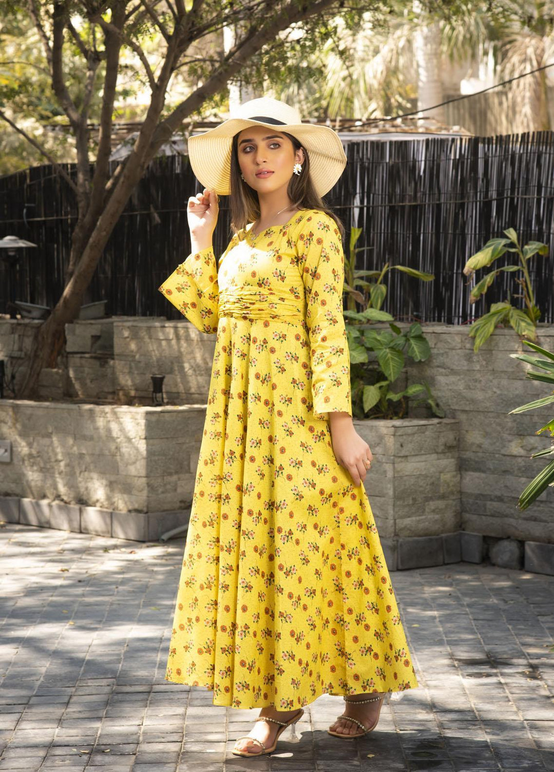 Nazmina Pret  Lawn Western Dress FR-602 YELLOE FELLOW