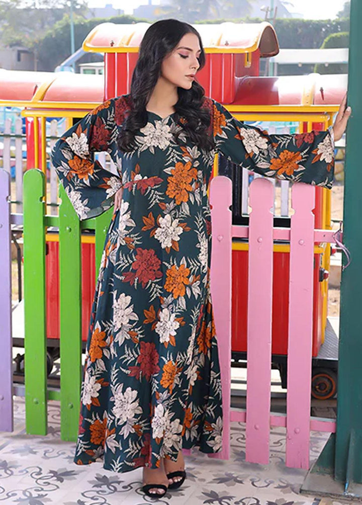 Nazmina Pret Printed Linen Frocks FR-713 Flint Bronze Dress